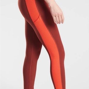 NWT Athleta Red and Orange Leggings Small